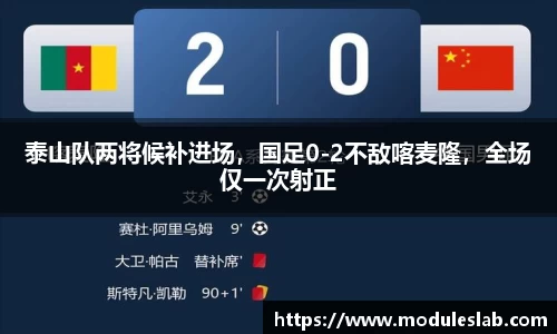 泰山队两将候补进场，国足0-2不敌喀麦隆，全场仅一次射正